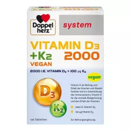 DOPPELHERZ Comprimés du système de vitamine D3 2000+K2, 120 pcs