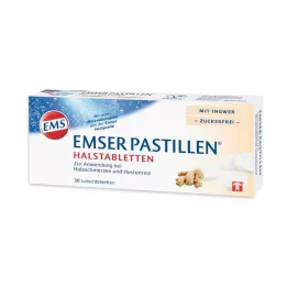 EMSER Pastilles pour la gorge au gingembre sans sucre, 30 pcs