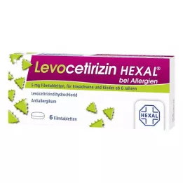 LEVOCETIRIZIN HEXAL pour les allergies, comprimés pelliculés à 5 mg, 6 pièces
