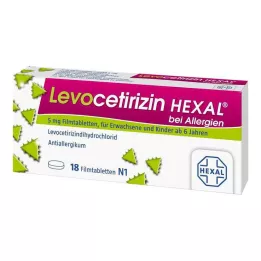 LEVOCETIRIZIN HEXAL pour les allergies, comprimés pelliculés à 5 mg, 18 pcs