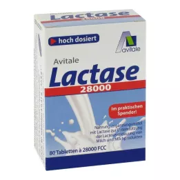LACTASE 28 000 FCC comprimés dans un distributeur, 80 pièces