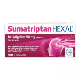 SUMATRIPTAN HEXAL pour la migraine, comprimés de 50 mg, 2 pièces