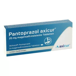 PANTOPRAZOL axicur 20 mg comprimés gastro-résistants, 14 pcs