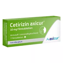 CETIRIZIN axicur 10 mg comprimés pelliculés, 7 pcs