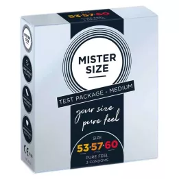 MISTER Pack dessai de tailles 53-57-60 Préservatifs, 3 pièces