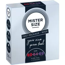 MISTER Pack dessai de taille 60-64-69 préservatifs, 3 pc