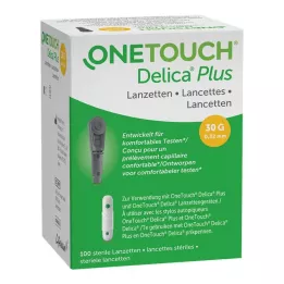 ONE TOUCH Lancettes à aiguilles Delica Plus, 100 pièces