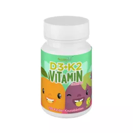 VITAMIN D3+K2 Comprimés à croquer pour enfants végétaliens, 120 pcs