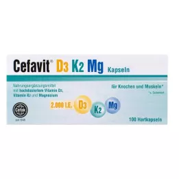 CEFAVIT Gélules dures de D3 K2 Mg 2 000 UI, 100 pièces