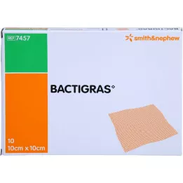 BACTIGRAS Gaze de paraffine antiseptique 10x10 cm, 10 pièces