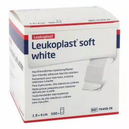LEUKOPLAST Patchs dinjection blancs souples, 19x40 mm, 500 pcs