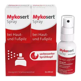 MYKOSERT Spray pour mycoses de la peau et des pieds, 2X30 ml