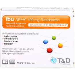 IBU AIWA 400 mg de comprimés de films, 20 pc