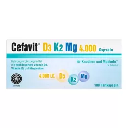 CEFAVIT Gélules dures D3 K2 Mg 4 000 UI, 100 pcs
