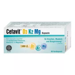 CEFAVIT Gélules dures D3 K2 Mg 7 000 UI, 60 unités