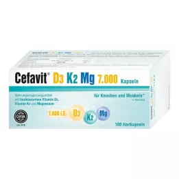 CEFAVIT Gélules dures D3 K2 Mg 7 000 UI, 100 pcs