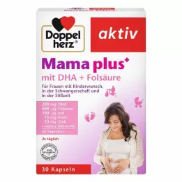 DOPPELHERZ Mama plus avec DHA+ capsules dacide folique, 30 pcs