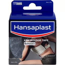 HANSAPLAST Bande de kinésiologie sportive 5 cmx5 m noir, 1 pièce
