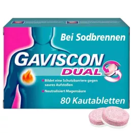 GAVISCON Comprimés à croquer doubles 250 mg/106,5 mg/187,5 mg, 80 pcs