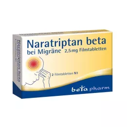 NARATRIPTAN bêta pour la migraine 2,5 mg comprimés pelliculés, 2 pcs