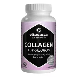 COLLAGEN Gélules à haute dose de 300 mg + acide hyaluronique 100 mg, 60 pièces
