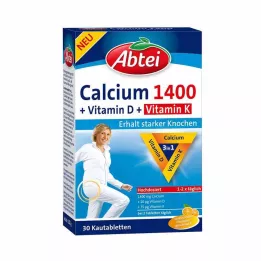 ABTEI Comprimés à croquer Calcium 1400 + Vitamine D3 + K, 30 pcs