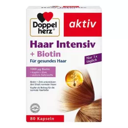 DOPPELHERZ Capsules de biotine pour cheveux intensifs, 80 pièces