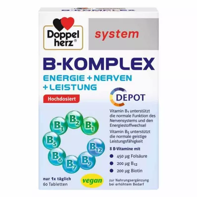 DOPPELHERZ Comprimés du système complexe B, 60 pièces