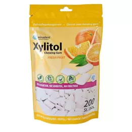 MIRADENT Recharge de chewing-gum au xylitol aux fruits frais, 200 pièces