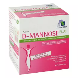 D-MANNOSE PLUS 2000 mg Bâtonnets avec vitamines et minéraux, 60X2,47 g
