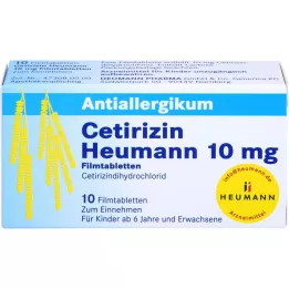 CETIRIZIN Heumann 10 mg de comprimés de films, 10 pc
