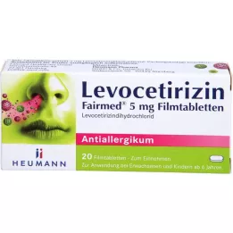 LEVOCETIRIZIN Tablettes festives de 5 mg de film, 20 pc
