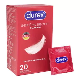 DUREX Préservatifs classiques Gefühlsecht, 20 pièces