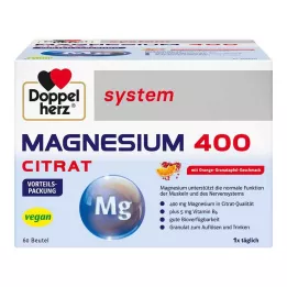 DOPPELHERZ Granulés de magnésium 400 Citrate System, 60 pcs
