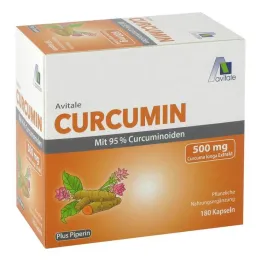 Curcumine 500 mg 95% curcuminoïdes + capsules pipérine, 180 pc