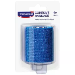 HANSAPLAST Bandage de fixation auto-adhésif.6 cmx4 m bleu, 1 pièce