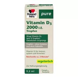 DOPPELHERZ Vitamine D3 2000 I.E. gouttes pures, 9,2 ml
