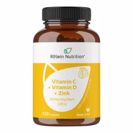 Vitamine C + Vitamine D + Zinc Système immunitaire Ultra Capsules, 120 pc