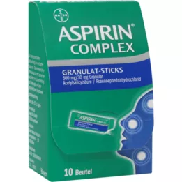 ASPIRIN Sticks granulés complexes 500 mg / 30 mg de gran., 10 pc