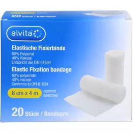 ALVITA bandage de fixation élastique 8 cmx4 m, 20 pièces