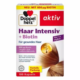 DOPPELHERZ Capsules de biotine pour cheveux intensifs, 100 pièces