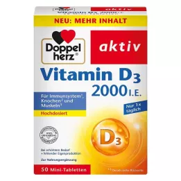 DOPPELHERZ Comprimés de vitamine D3 2000 UI, 50 pcs