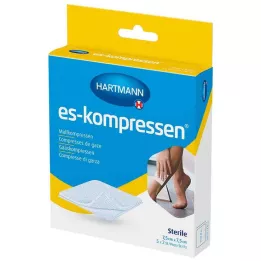 ES-KOMPRESSEN stérile 7,5x7,5 cm 8 plis 17 fils, 5X2 pcs