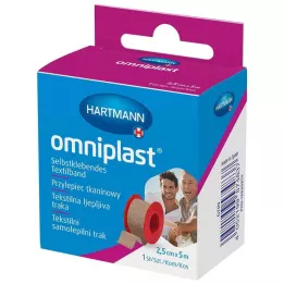 OMNIPLAST Pansement de fixation en fil textile 2,5 cm x 5 m OTC, 1 pièce