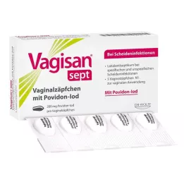 VAGISAN Suppositoires vaginaux Sept avec povidone iodée, 5 pièces
