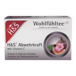 Sachets filtrants H&amp;S Defense avec vitamine C, 20 x 1,8 g
