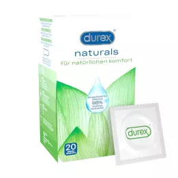 DUREX préservatifs naturels avec lubrifiant à base deau, 2x10 pièces