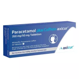 PARACETAMOL plus caféine axicur 350 mg/50 mg Comprimés, 20 pcs