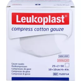 LEUKOPLAST Compresse Gaze de Coton 10x10cm ste.12f, 25X2 pc