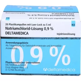 NATRIUMCHLORID-Solution à 0,9 % Deltamedica Luer-Lo Pl., 20X5 ml